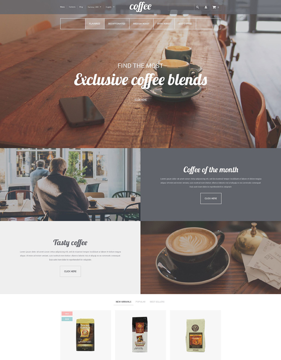 coffee house responsive shopify themes