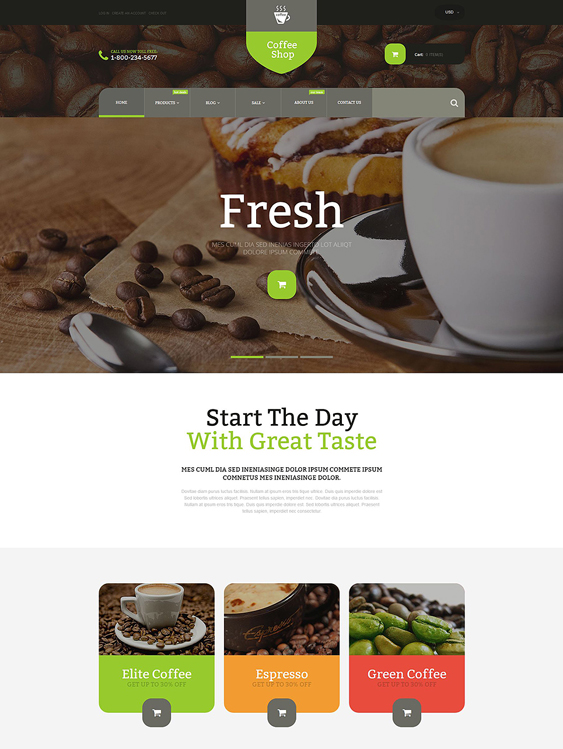 coffee store food drink shopify themes