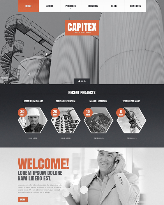 construction contractor drupal themes