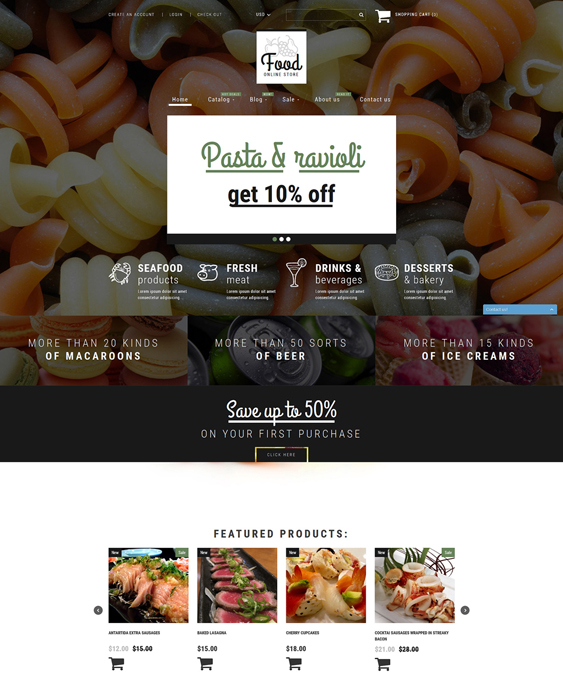 food drink shopify themes shop responsive