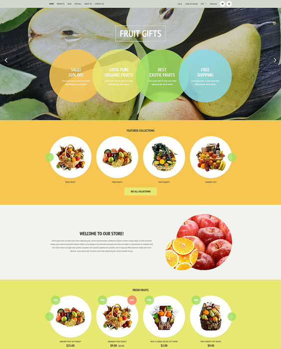 fruit food drink shopify themes