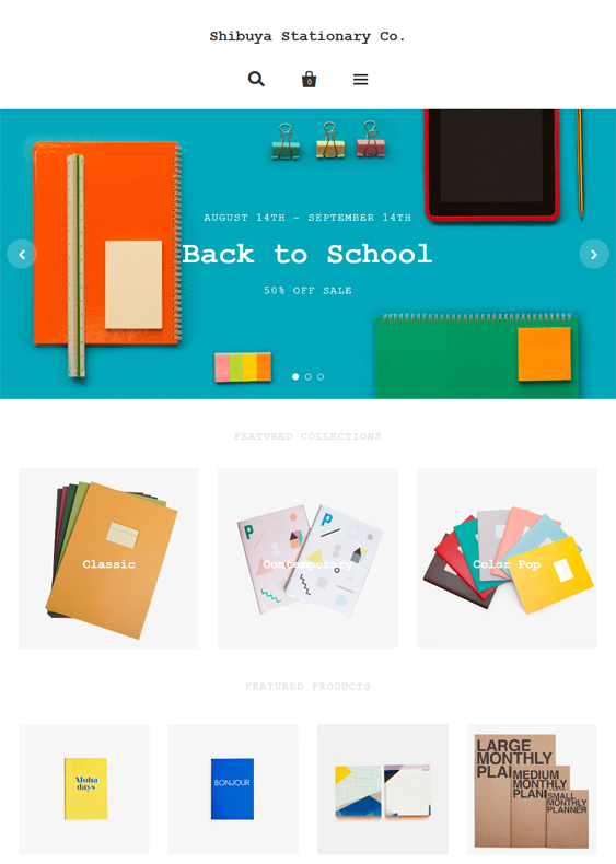 pacific stationery shopify themes