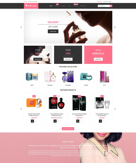 perfumes cosmetics beauty products shopify themes