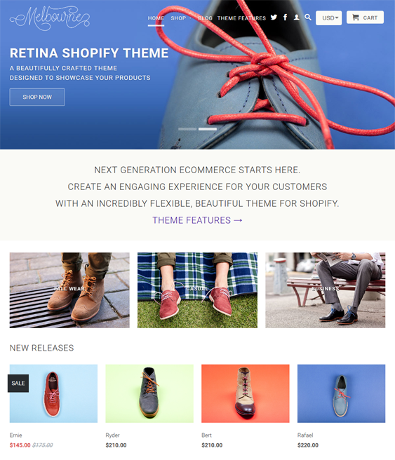 retina shoes handbags shopify themes