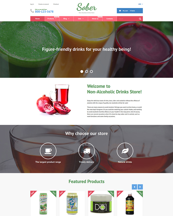 sober food drink shopify themes