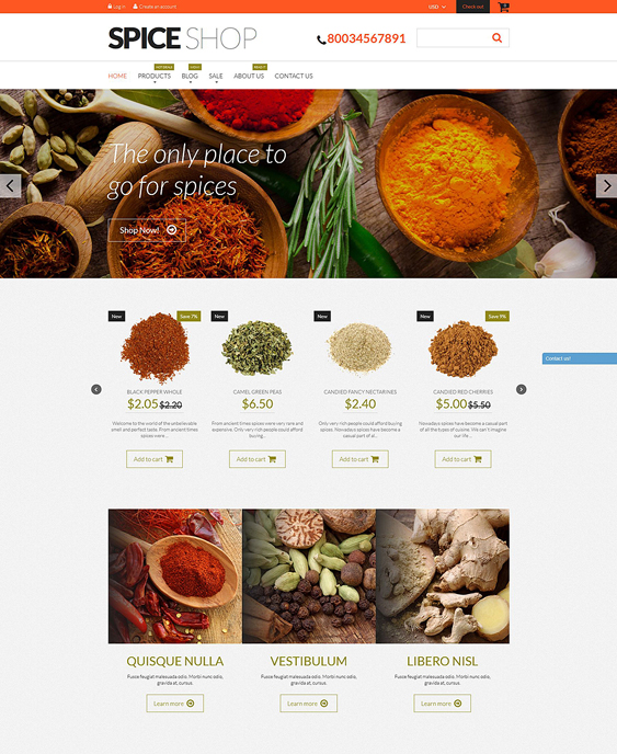 spices food drink shopify themes