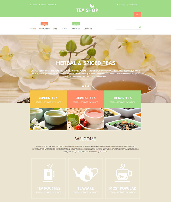 tea shop responsive shopify themes