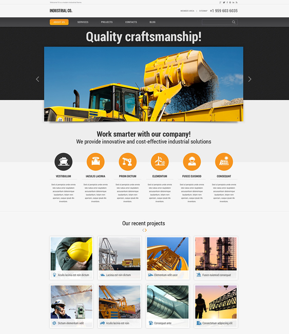 compact industrial wordpress themes
