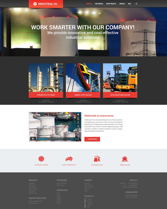 industrial wordpress themes for evolution