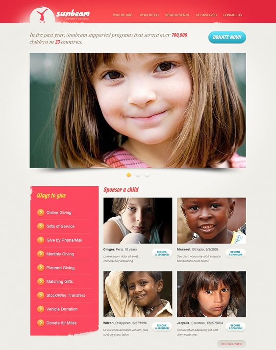 pink charity nonprofit drupal themes