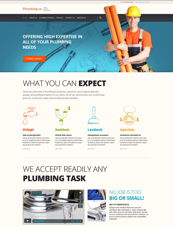 plumbing construction wordpress contractors themes