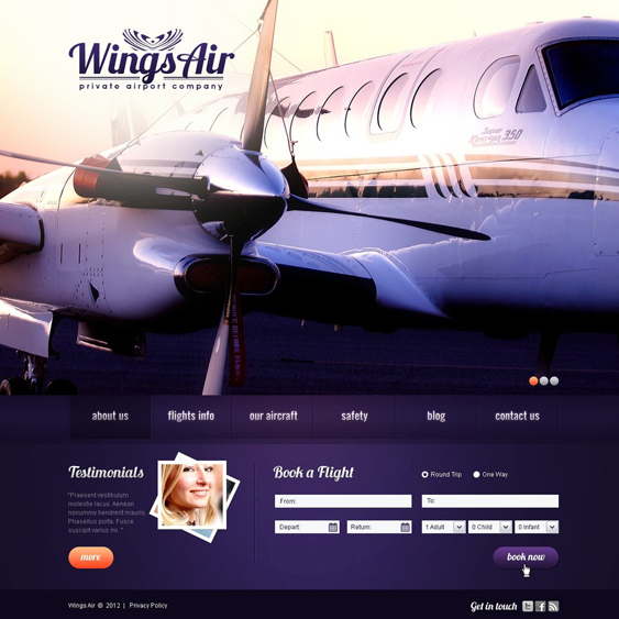 private airline transportation wordpress themes