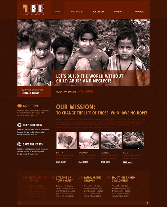red charity nonprofit drupal themes