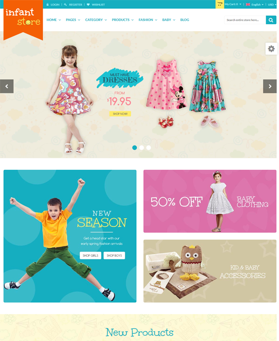 baby clothes kids magento themes