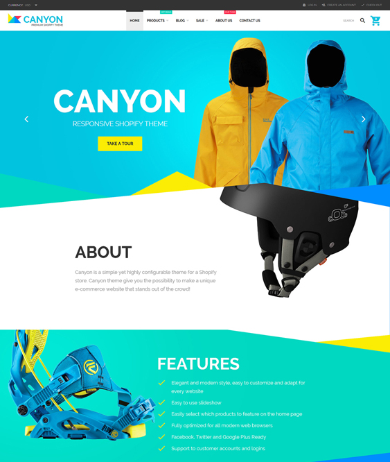 canyon responsive shopify themes