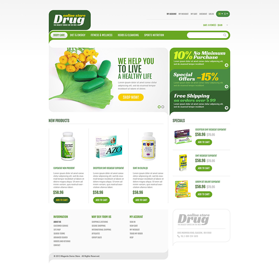 drug store1 medical magento themes