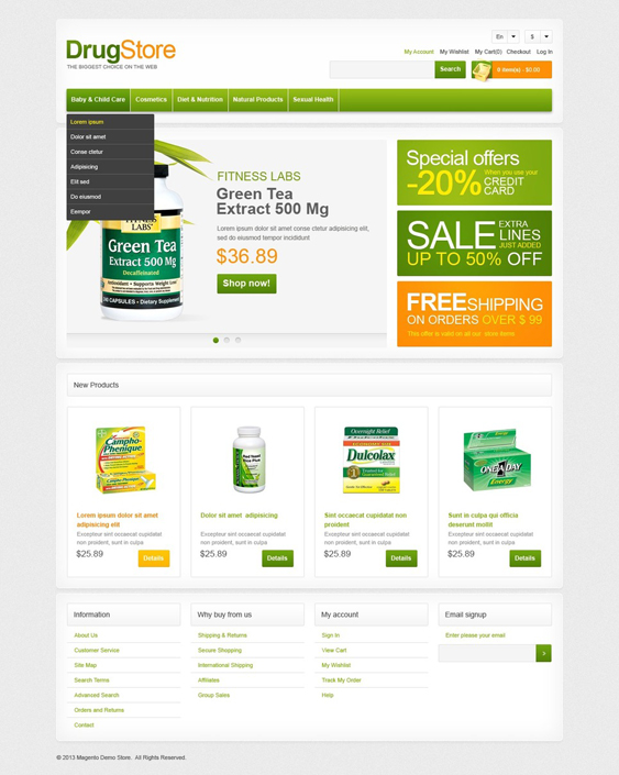 drug store6 medical magento themes