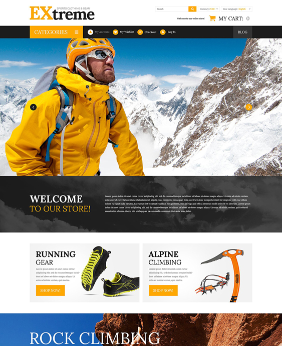 extreme sports fitness magento themes