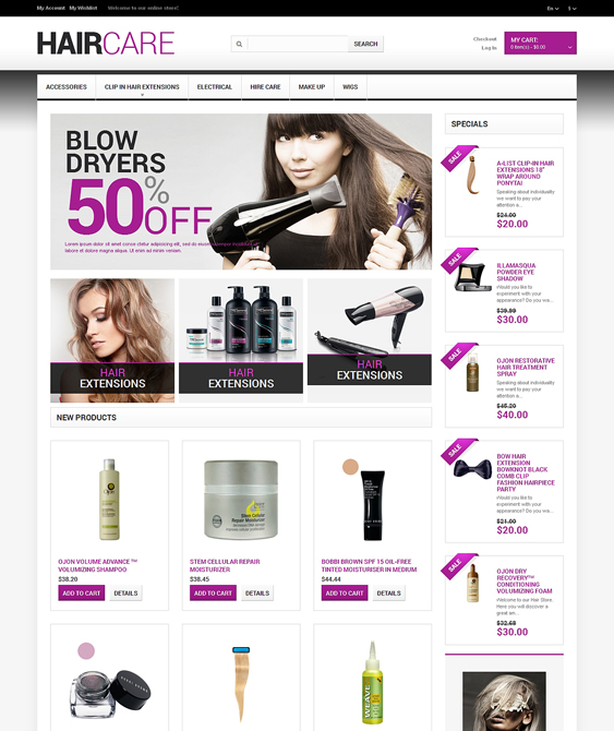 hairdresser hair beauty magento themes