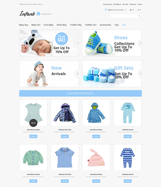 infant kids magento themes