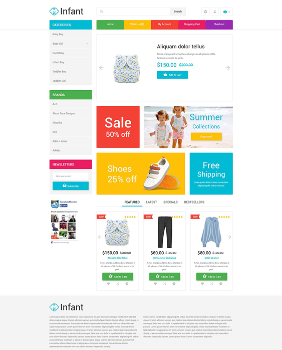 infant kids opencart themes