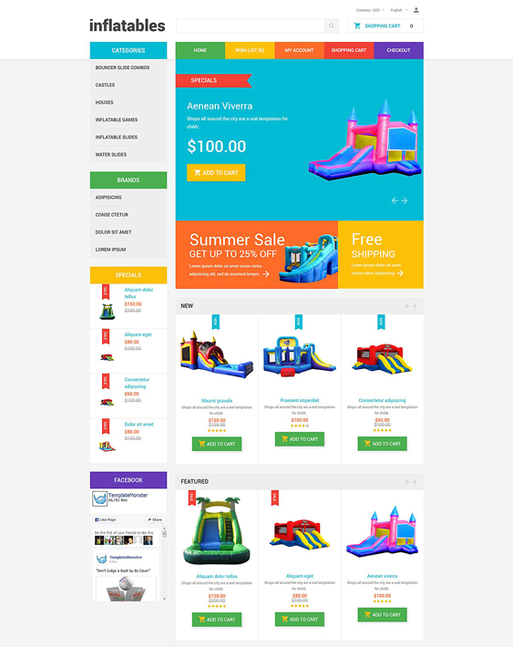 inflatables kids opencart themes