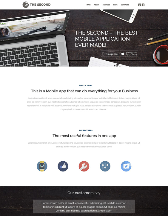 mobile applications wordpress themes promoting apps