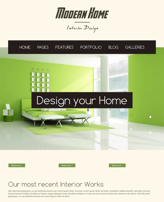 modernhome interior design wordpress themes