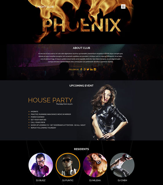 night wordpress themes for clubs 1