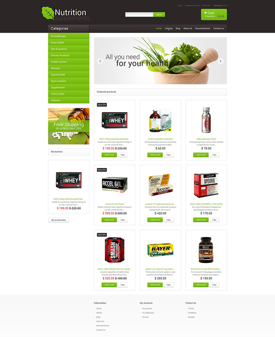 nutrition medical shopify themes 2