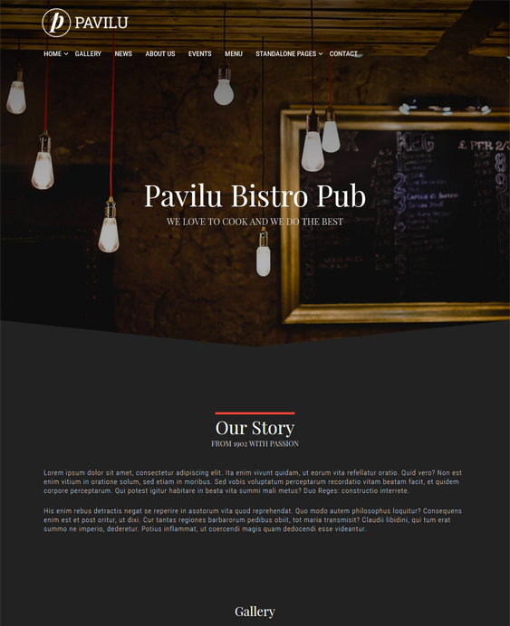 pavilu restaurant wordpress themes