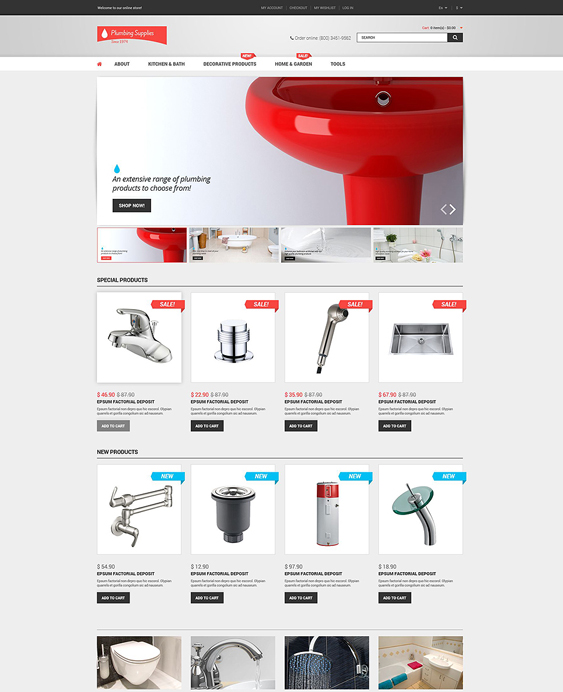 plumbing hardware home improvement magento themes