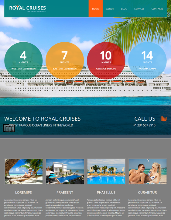 royal cruises travel tourism joomla templates