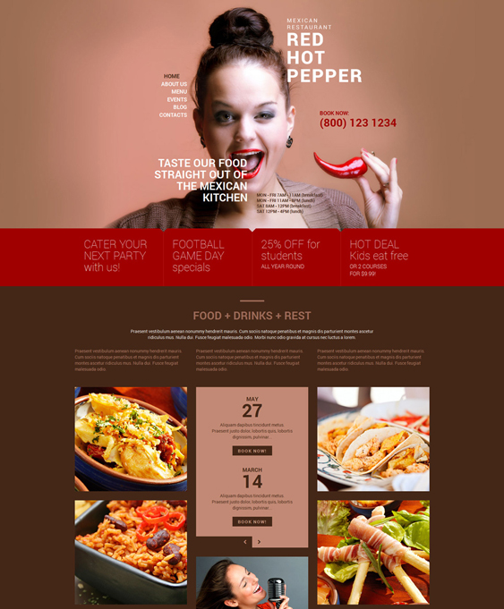 spicy mexican restaurant wordpress themes