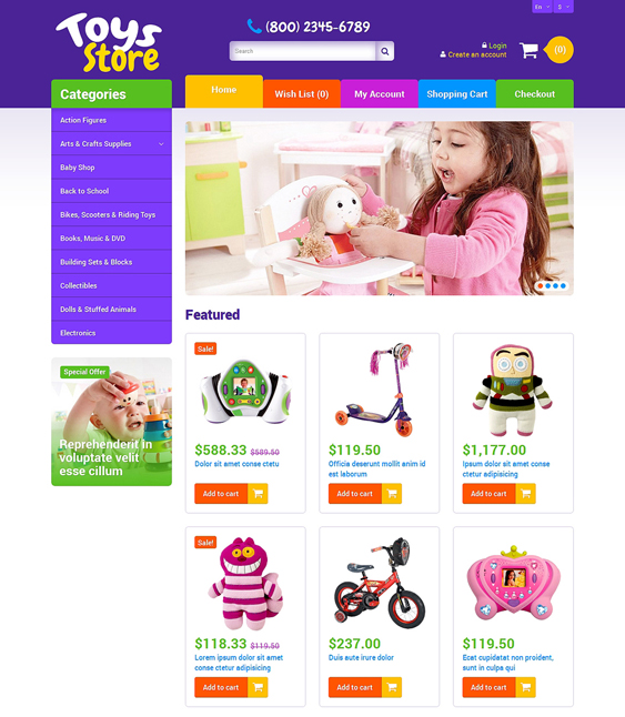 toys2 kids opencart themes