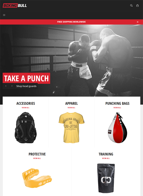 venture boxing free responsive shopify themes
