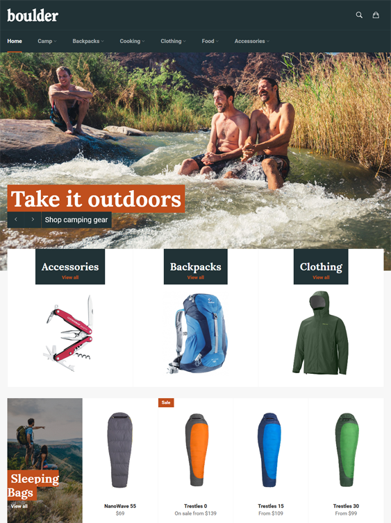 venture outdoors free shopify themes