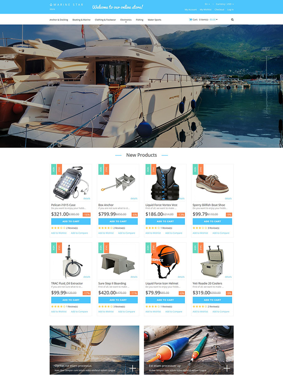 yachting sports fitness magento themes