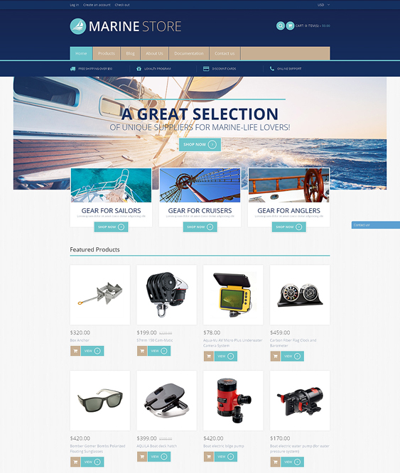 yachting sports shopify themes