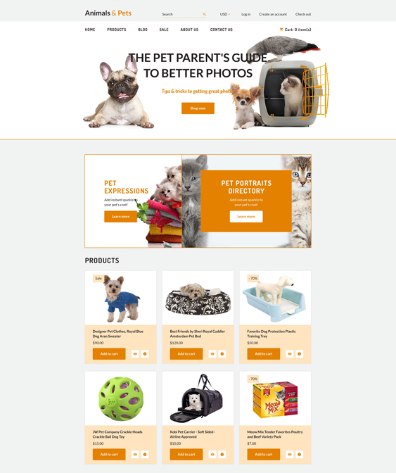animals pet store shopify themes