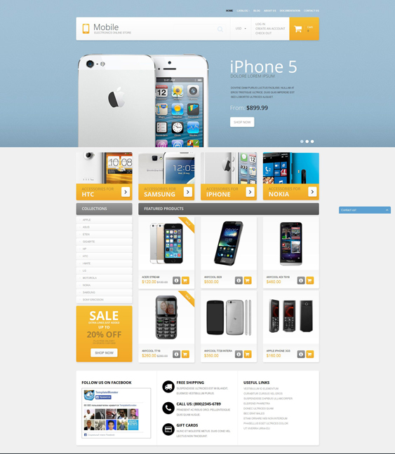 mobile phones electronics shopify themes
