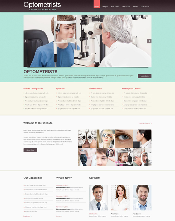 optometrist medical wordpress themes