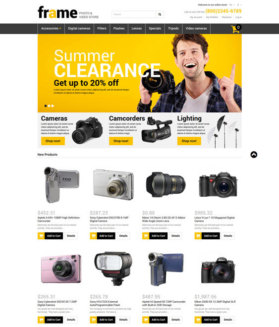 video magento themes electronic stores