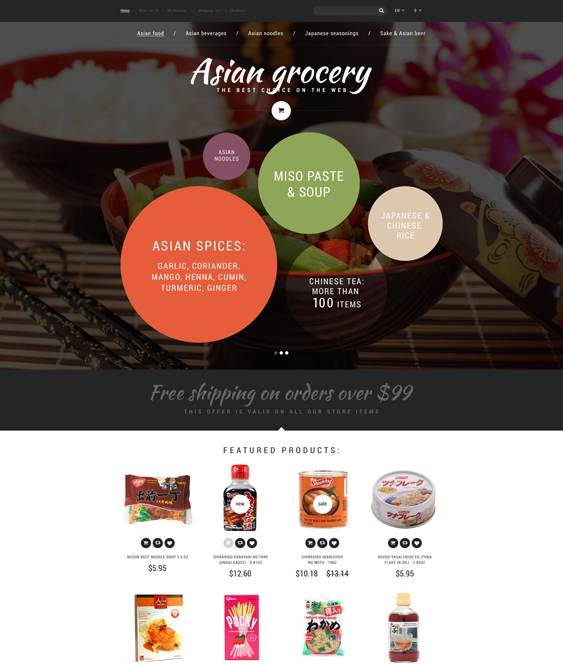 asian food drink restaurant opencart themes