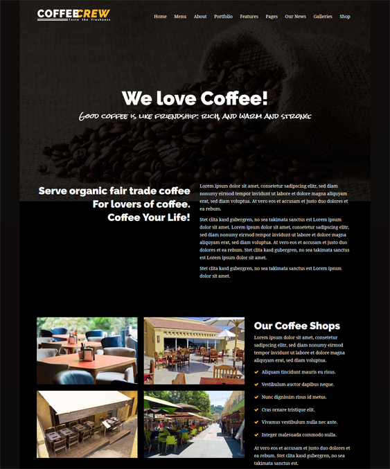 coffeecrew restaurant wordpress themes