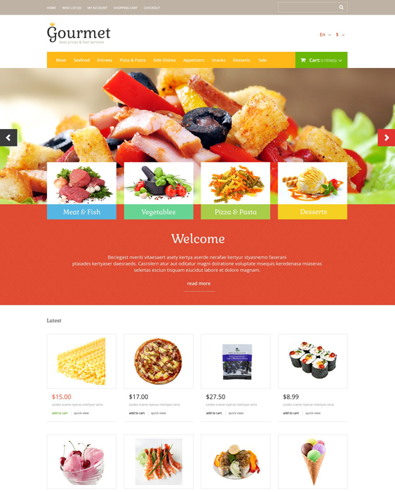food food drink restaurant opencart themes