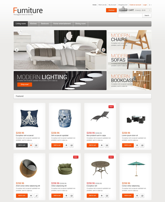 furniture home decor interior design opencart themes