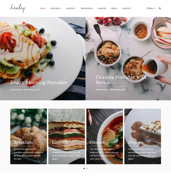 healey food recipe wordpress themes