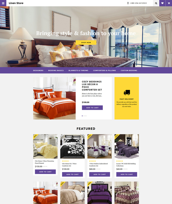furniture linen home decor interior design opencart themes