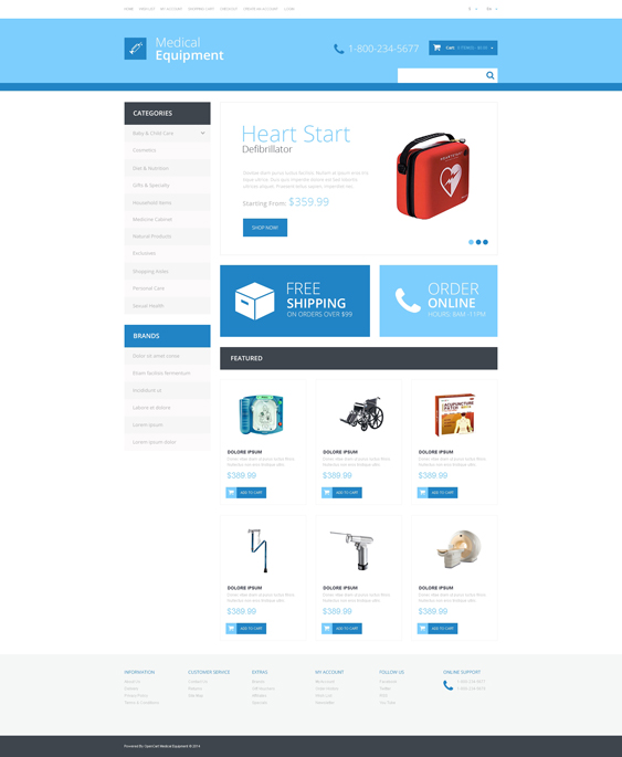 medical health opencart themes equipment